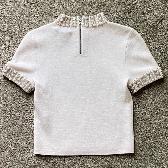 Alice + Olivia Ciara Mock Neck Embellished Crop - Picture 10 of 10